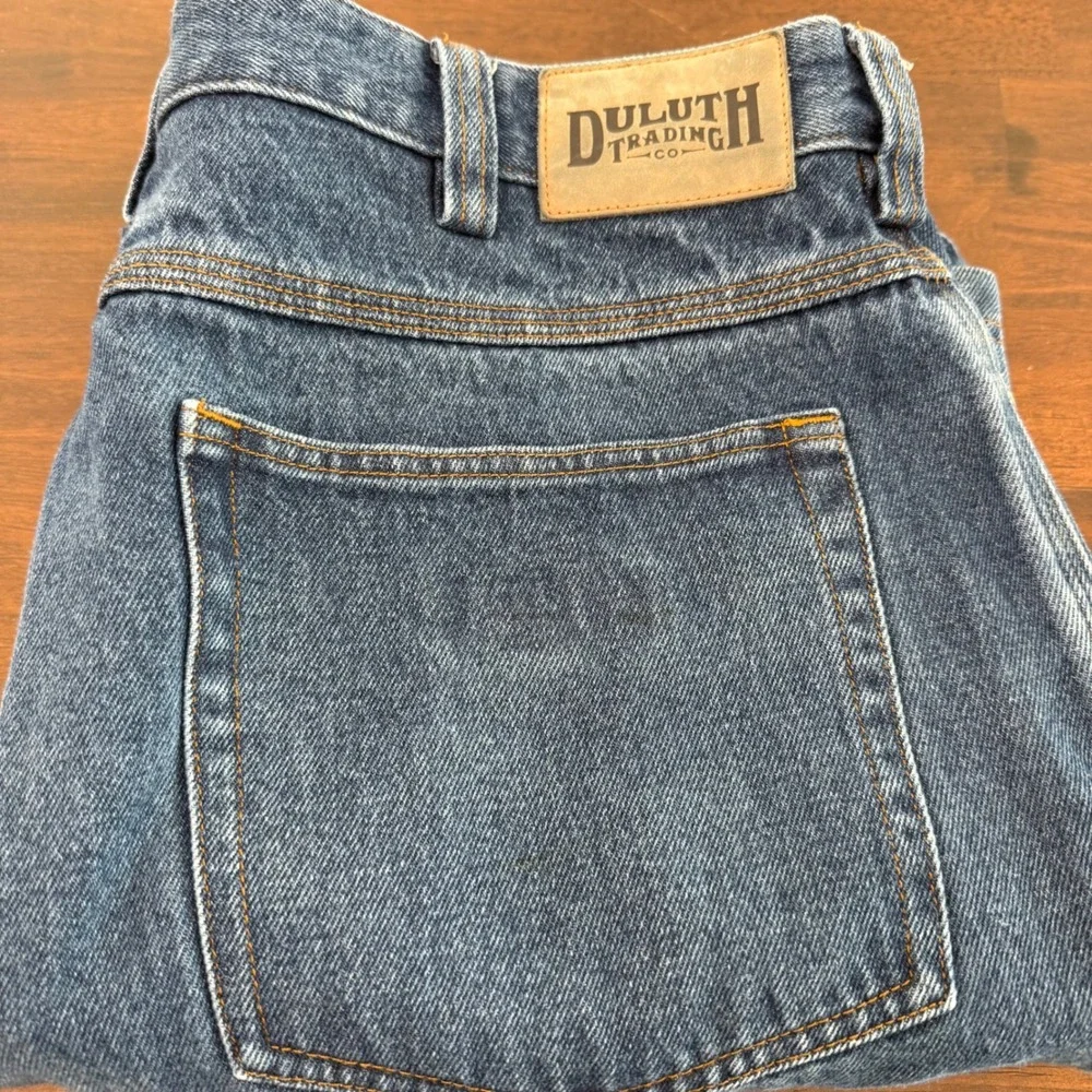 Duluth Trading Co Ballroom Blue Jeans Mens 38x30 Straight Leg Gusseted Crotch